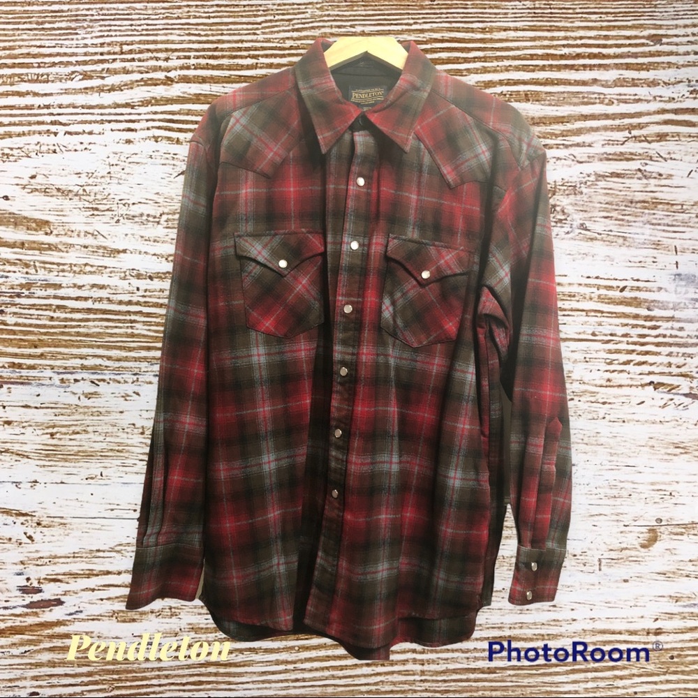 Pendleton Canyon 100% Virgin Wool Plaid Western Shirt